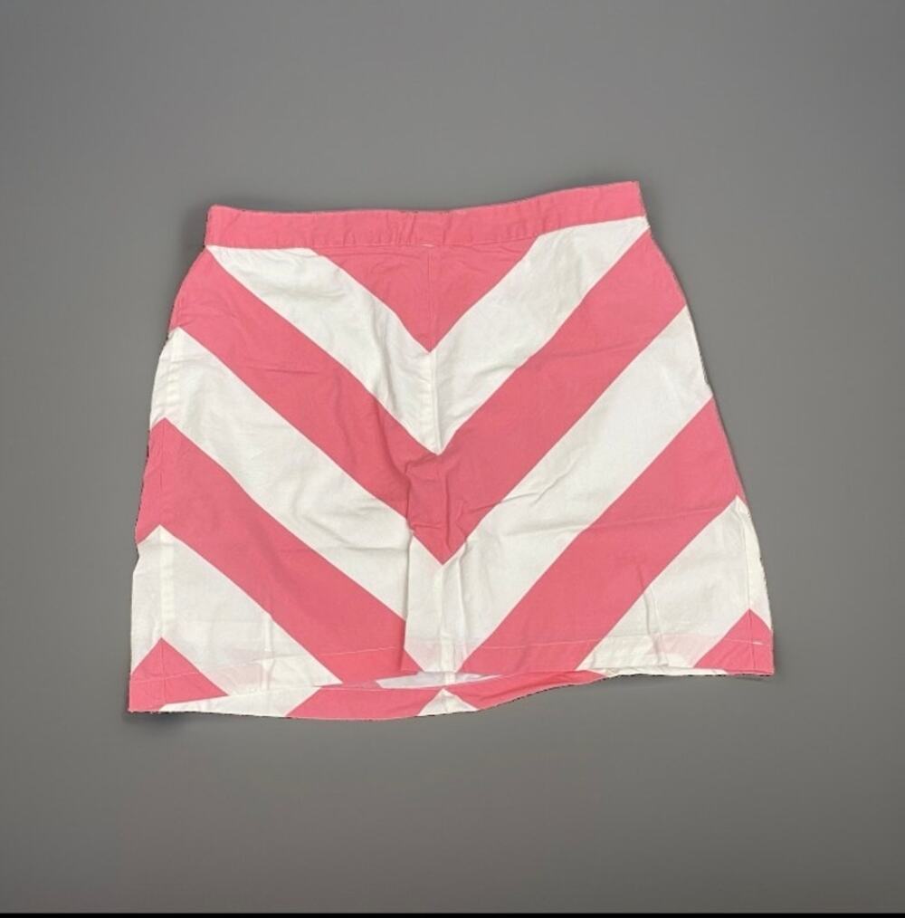 Y2K Pink & White Chevron Mini Skirt — G.H. Bass & Co. — Sz 12